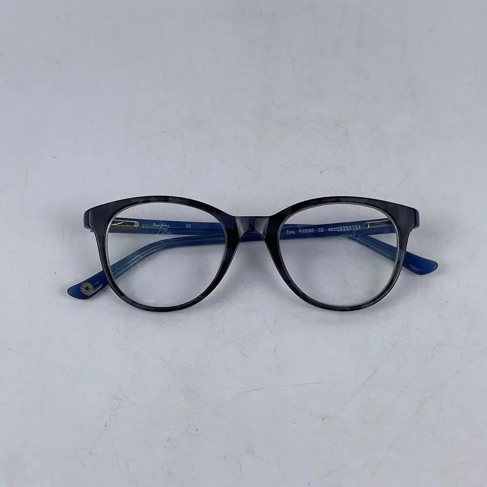 Pepe Gecko PJ 3285 Women Eyeglasses Frame Black Blue Plastic Full‎ Rim 48-19-140